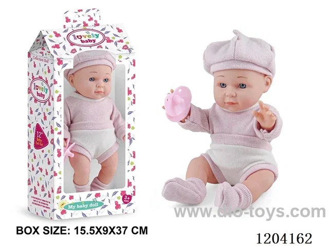 12 inch vinyl doll with pacifier