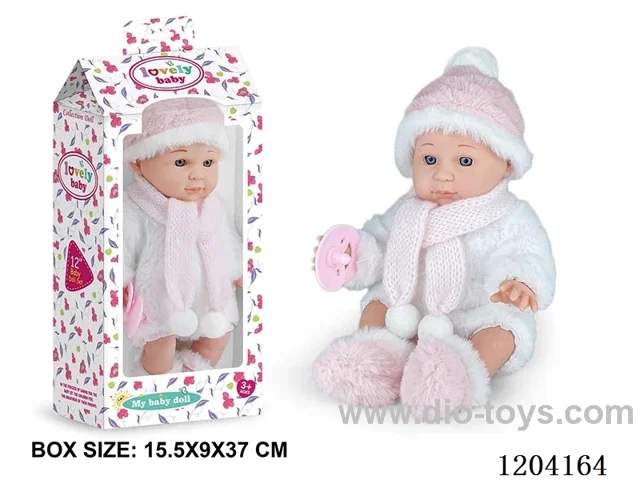 12 inch vinyl doll with pacifier