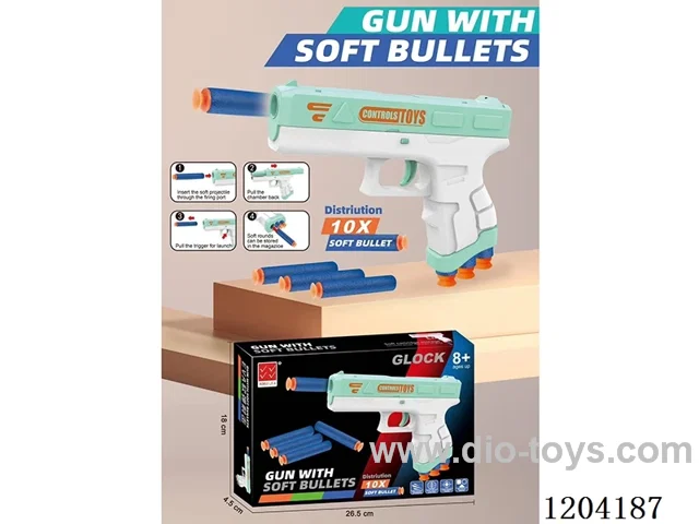 Soft Bullet Gun in Color Box