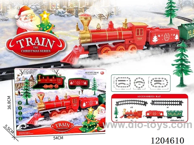 Christmas electric lights music track train (including electricity) Lithium battery with USB cable