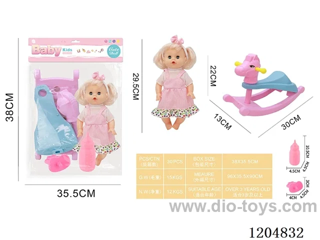 29.5cm Live Eye Doll Set, Drinking and Peeing with 4 Voices IC (included 3*AG13)