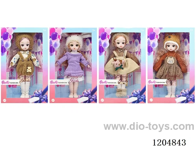 12 inch 30cm 21 jointed solid 3D 3D doll with hair accessories Various Mixed Packs