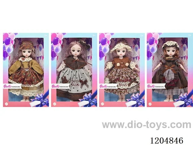 12 inch 30cm 21 jointed 3D doll with real eyes + hair accessories mix & match
