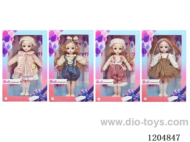 12 inch 30cm 21 jointed 3D doll with eyes + hair accessories mix & match
