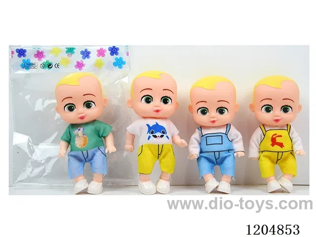 5 inch 13cm 5 joints solid body color printing eye doll Multi-mixed