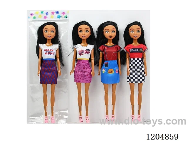 11.5 inch 30cm 11 joints solid body color printing real eyes black Barbie many mixes