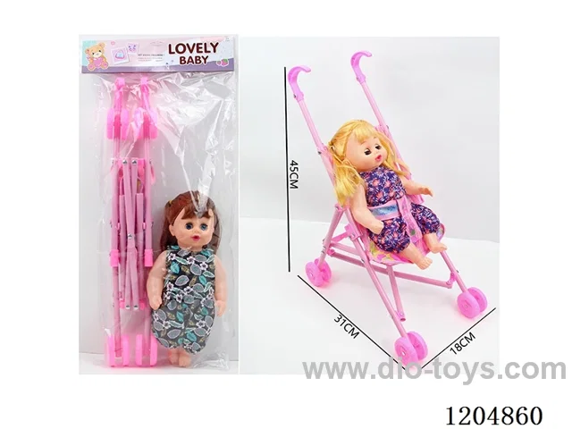 12 inch doll 23CM empty body live eye doll four sound IC(AG13*2)+plastic stroller Many mixes