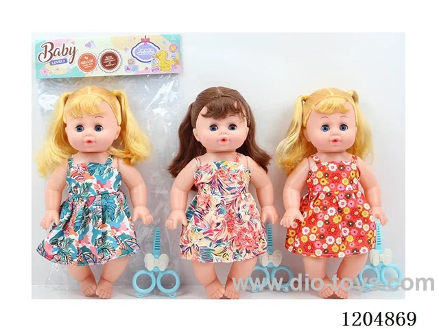 14 inch 30CM Empty body doll with 4 voices IC(AG13*2) + scissors Mixed bag