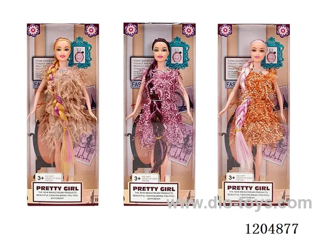 11.5 inch 30CM 5 joints solid color printing eye Barbie three mixes