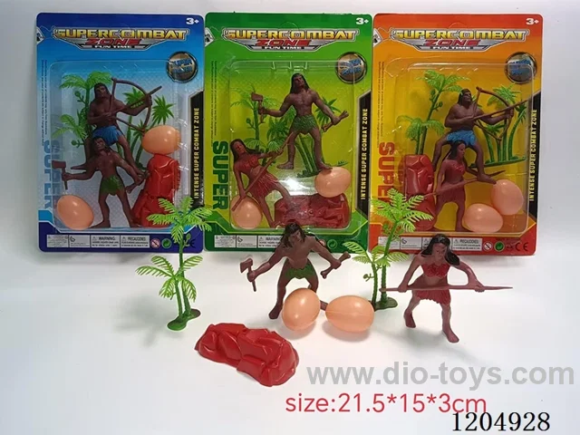 Simulation of ancient savage 2 pcs, coconut tree 2 pcs, 1 stone, 2 dinosaur eggs