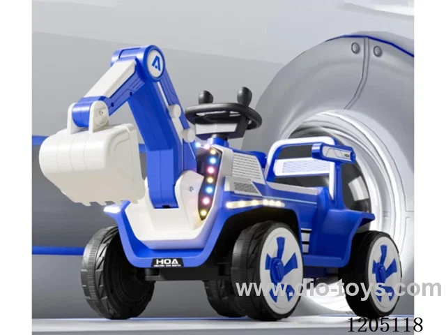 excavator/Electric digging arm, 12v4a battery, rear wheel dual drive, Bluetooth music and lighting