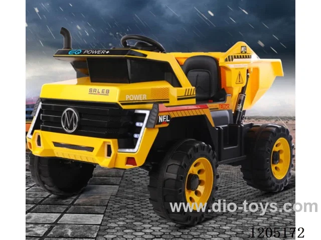 Construction truck/Large battery (12V7A * 1), four-wheel drive 12V (390 * 4), one click start, quick installation of steering wheel, USB interface, MP3 port, high and low speed, dynamic music, LED lights, electric tipping bucket, four-wheel suspension, front and rear sway, mobile phone remote contro