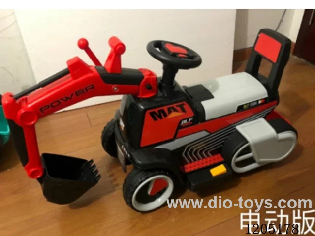 Electric excavator/Excavator electric, five colorful lights, with music, early education, children's songs, with a rear basket, backrest, and a large storage box under the seat. Colorful vehicle model, 6.4H * 1 battery, 380 * 1 motor,