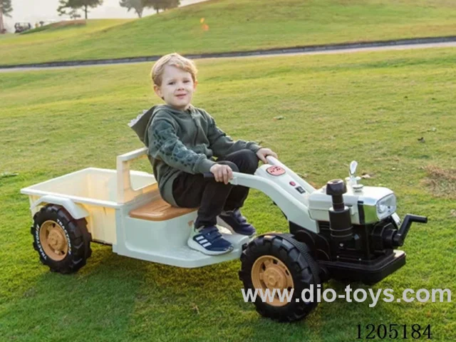 Walking tractor/Early education function, environmentally friendly car body, music, story, battery display, with flash, simulated tire, chimney, exhaust pipe, 1.8-meter 12V7 battery, 380 * 2 motor for the entire vehicle