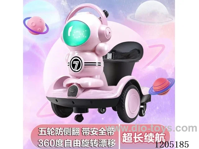 Balancing bike for kids/6v4.5 battery, dual drive, 3 silent universal wheels with 360 ° rotation, early education player, support for playing music on mobile phones, running light, seat belt