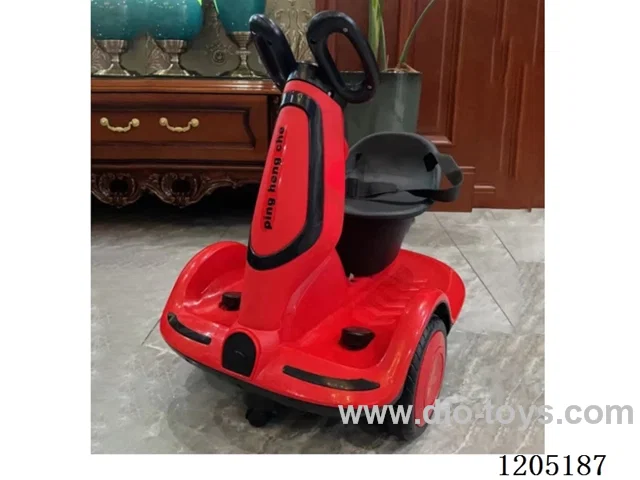 Balancing bike for kids/6v4.5 battery, dual drive, 3 silent universal wheels 360 °, rotating, early education player, support for mobile phone music playback, water flow light, seat belt