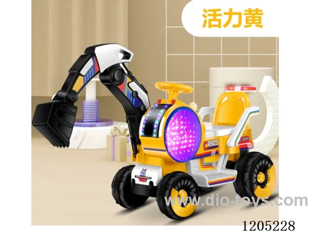 excavator/Motor 380 fully electric digging arm, simulated joystick operation with one button start switch, 2.4G Bluetooth remote control, multi-functional early education music board mp3/USB port, 3D sound design, colorful cool lighting