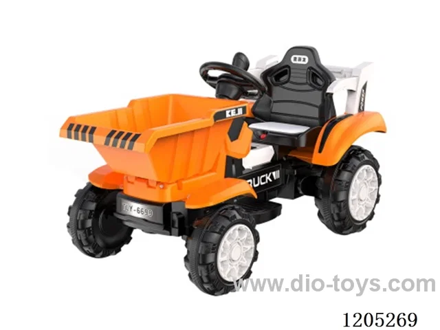 tipper/With shock absorption, music player, early education, U disk jack, 6v7 battery, 390 motor, push rod control electric tipping bucket