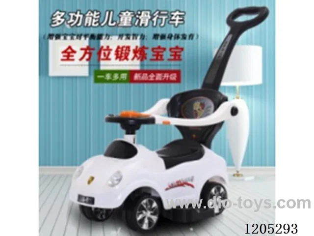 Sliding stroller for kids/Three kinds of functional unity, music, lights, multi-function steering wheel, safety barrier, universal wheel, prevent backward design, volume, locker