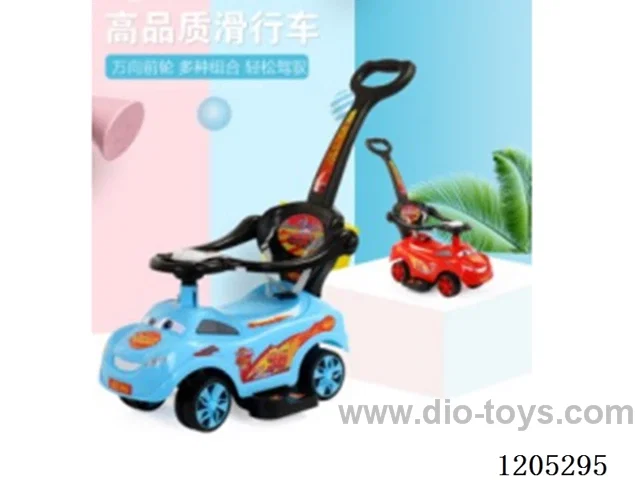 Sliding stroller for kids/Cartoon shape, music lights, environmental protection material, pushing the, guardrail, universal wheel, locker, volume, safety belt
