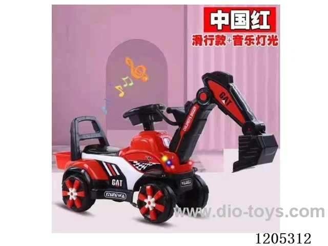 Excavator electric model/Early education, lighting, enlarged body, enlarged wheel, electric forward and backward