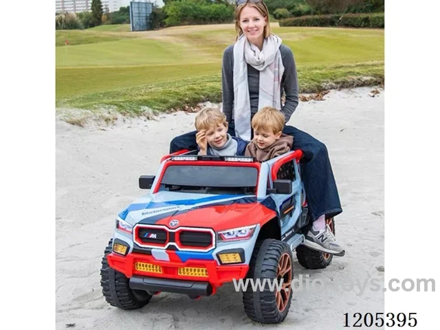 Children's electric car/Central control music version. Early education. Song. Tell a story. USb. Double door. Bluetooth. Four wheel suspension. With remote control. LED headlights. Double seat. The steering wheel is on the side. Pull rod. Searchlight. Child safety lock. 12V10A battery
