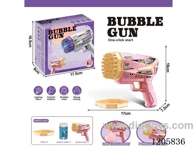 60 holes bubble machine with a bottle of 50ML bubble water