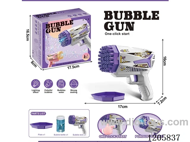 60 holes bubble machine with a bottle of 50ML bubble water