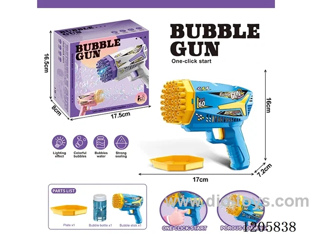 60 holes bubble machine with a bottle of 50ML bubble water