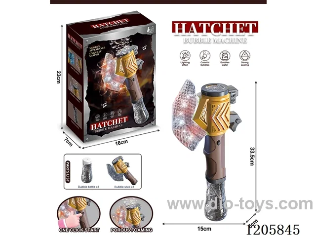 Brown and yellow axe bubble (with 1 bottle of 130ml bubble water)