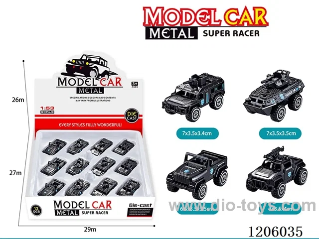 free wheel alloy car 12PCS