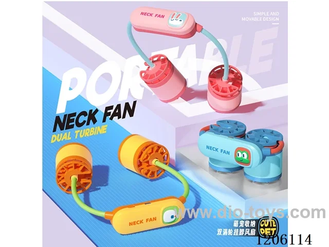 Cute Pet Storage Dual Turbo Neck Fan (Cute Rabbit/Cute Duck/Cute Frog)