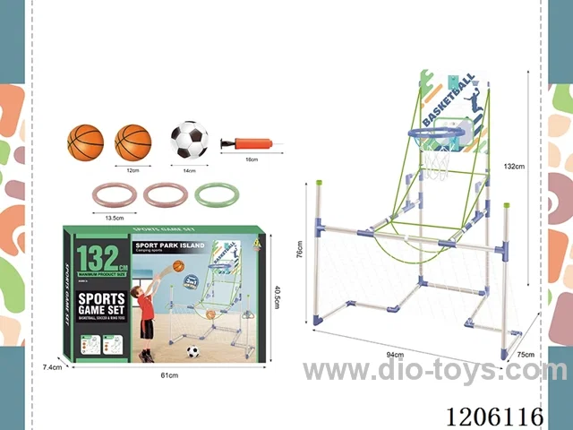 3-in-1 Basketball Soccer Hoop Set