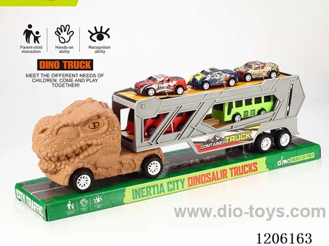Inertia Dinosaur Trailer with two buses + three metal trolleys