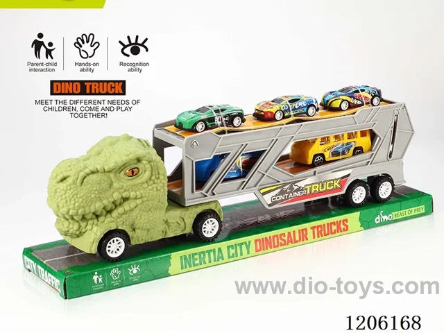 Inertia Dinosaur Trailer with two commercial vehicles + three metal carts
