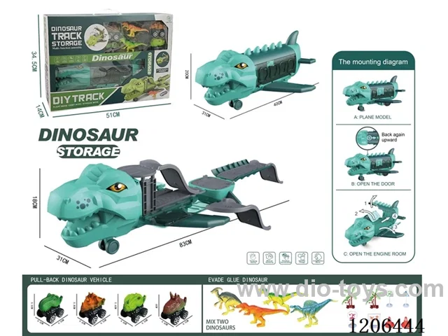 Dinosaur track stowage airplane