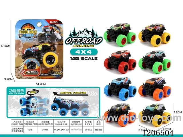 Dual inertia Bigfoot climbing metal tin car
