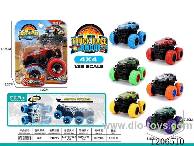 Dual inertia Bigfoot climbing metal tin car