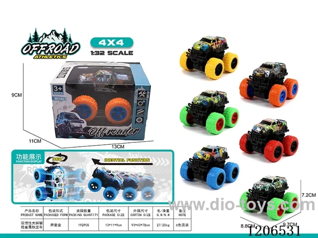 Dual inertia Bigfoot climbing metal tin car