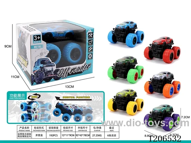 Dual inertia Bigfoot climbing metal tin car