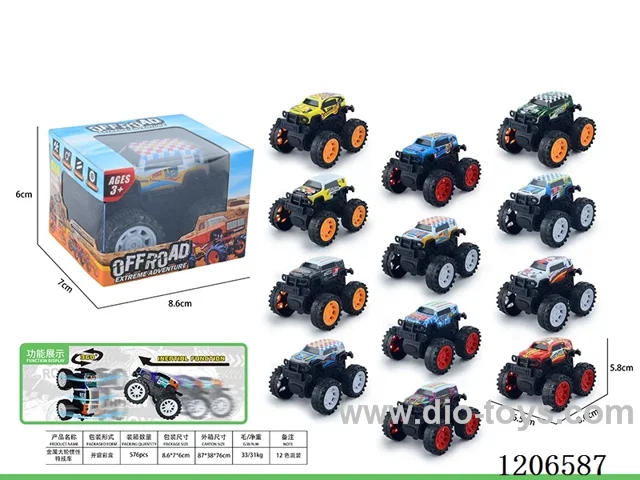 Iron wheel inertia stunt car