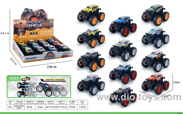 Iron big wheel inertia stunt car 12PCS