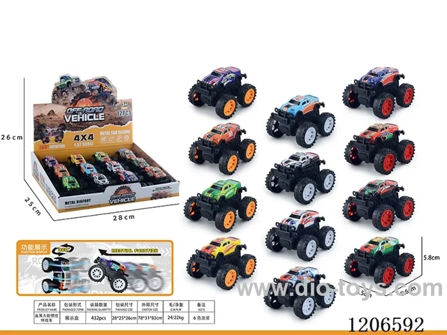 Iron big wheel inertia stunt car 12PCS