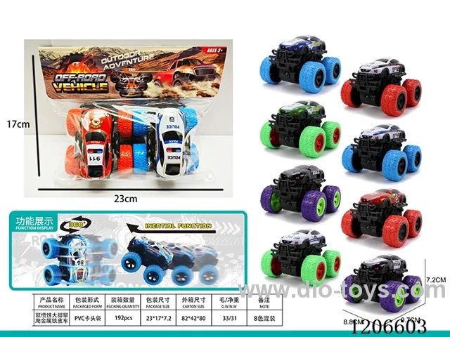 Dual inertial climbing metal tin police car