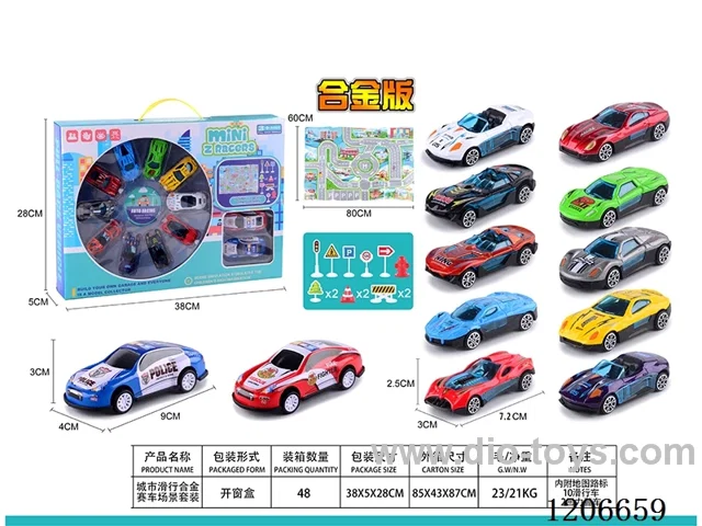 City Alloy sliding racing scene set