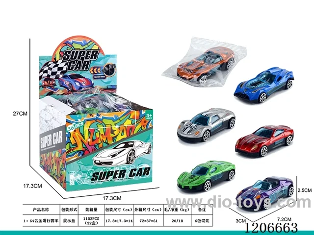 1:64 alloy sliding racer 36PCS