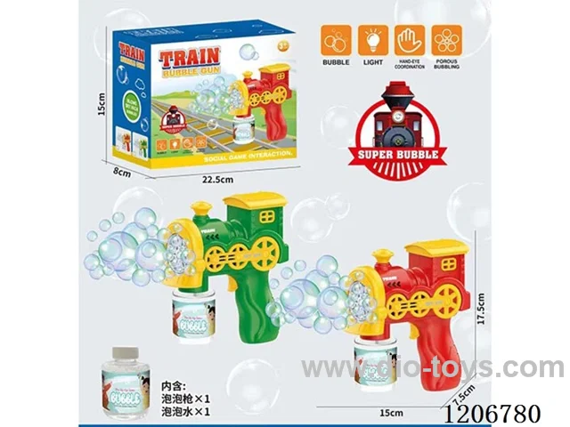 Ten-hole Electric train bubble gun 2 colors mixed（80ML bubble water）