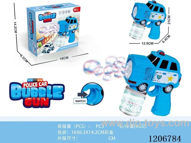 Ten-hole Electric Police car bubble gun（80ML bubble water）