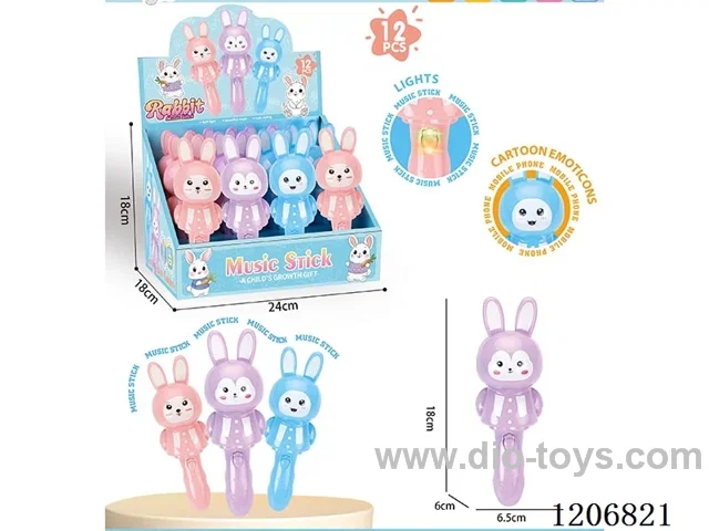 Early Education English Rabbit Sticks -3 mixed packs (12 PCS/box)