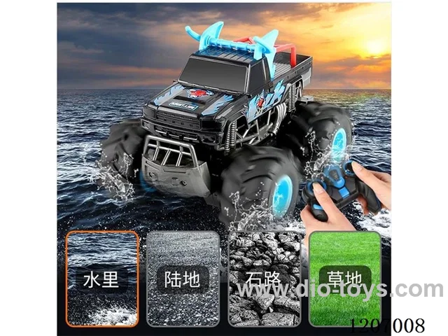 Four-wheel drive amphibious remote control climbing vehicle